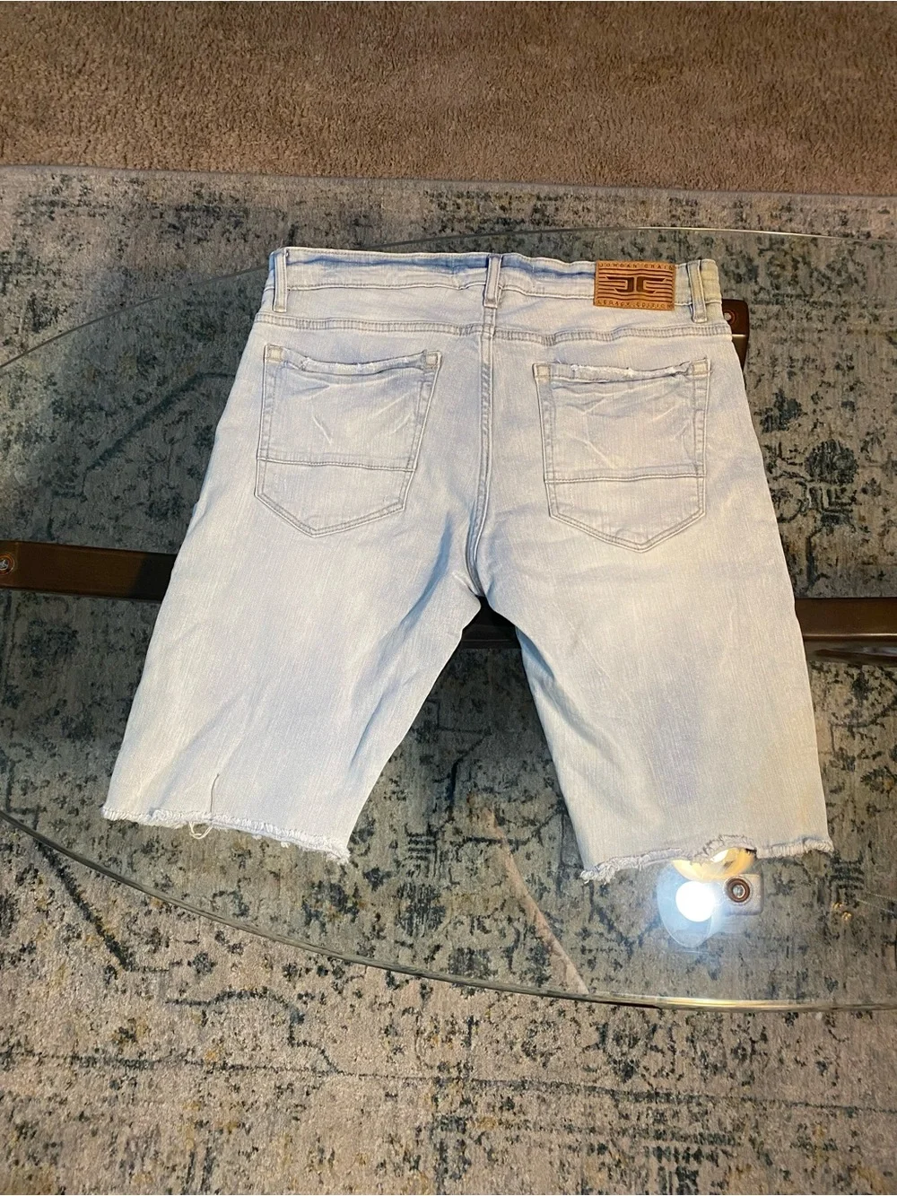Light Wash Distressed Men’s Denim Jorts